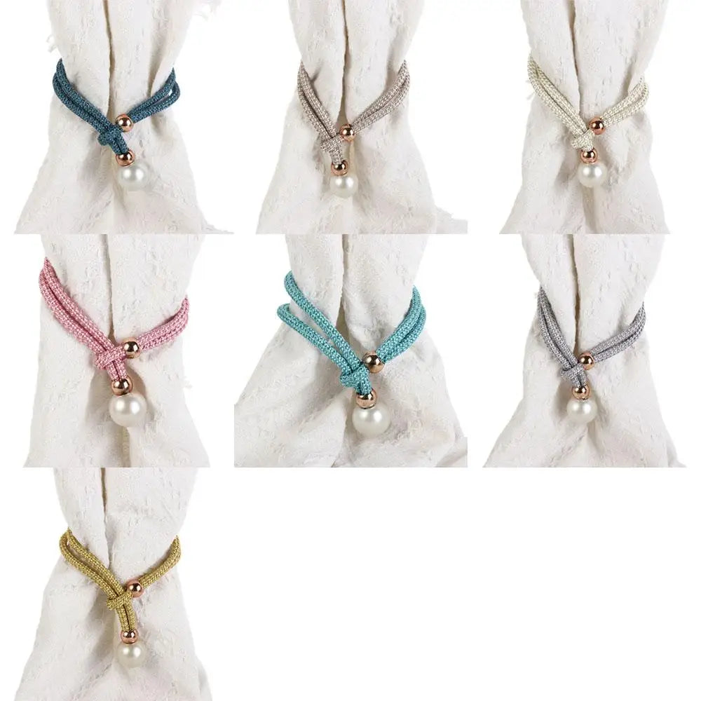 bracelets rideau moderne métal doré blanc rose bleu gris tissé fixations boules