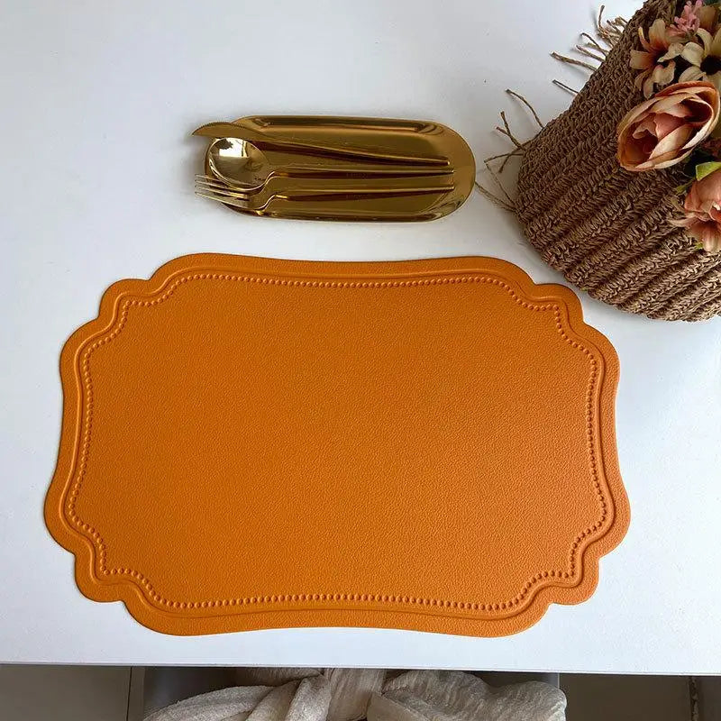 serviettes table classiques motif géométrique noir blanc élégant couleur noir marron orange bleu tissu