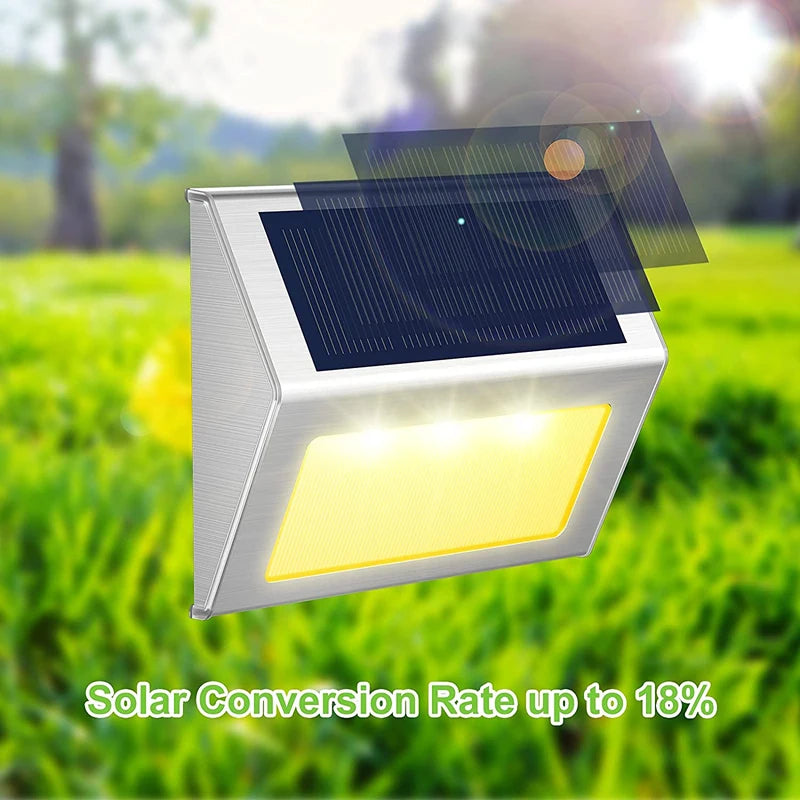 lumière solaire led moderne autoinstallation ip65 acier inoxydable blanc noir led panneau solaire