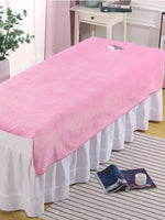 couverture massage spa velours doux table esthétique violet marron beige fixation