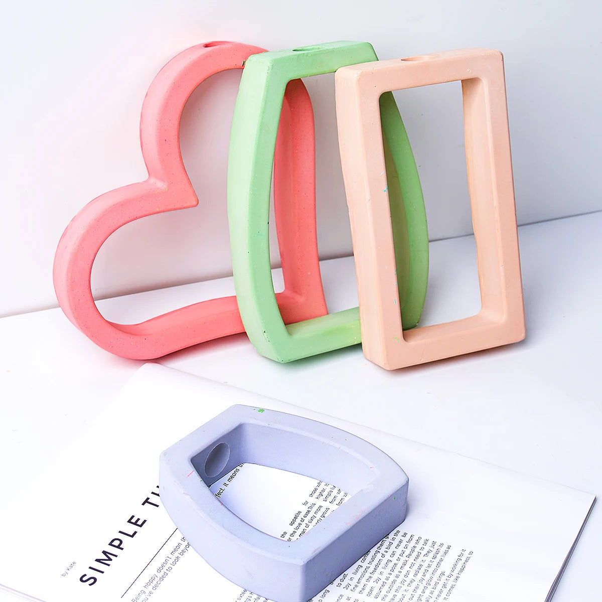 vases silicone couleur vert rose blanc forme coeur rectangle moderne