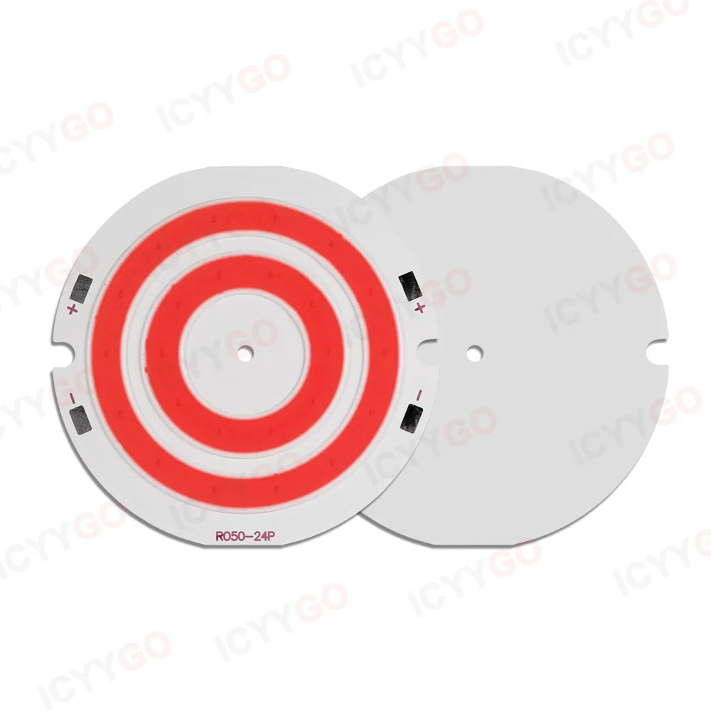 plaque led 2w 50mm blanc rouge vert jaune rayures concentriques modernes 3000k 4200k 6500k