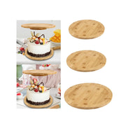 Plateau tournant en bois pour gâteaux et desserts - Support rotatif multifonction pour table
