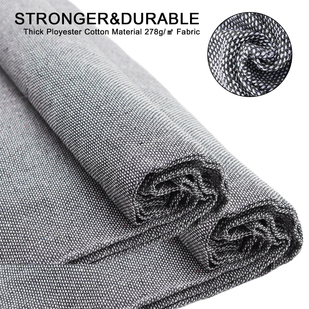 tissu polyester gris clair texture fine moderne bordures franges blancs 1.5x4m lavable machine