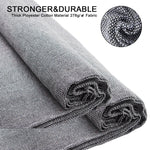 tissu polyester gris clair texture fine moderne bordures franges blancs 1.5x4m lavable machine