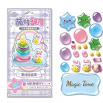 sticker 3d mignon dessin animé rose vert bleu blanc doré floral géométrique enfants classe