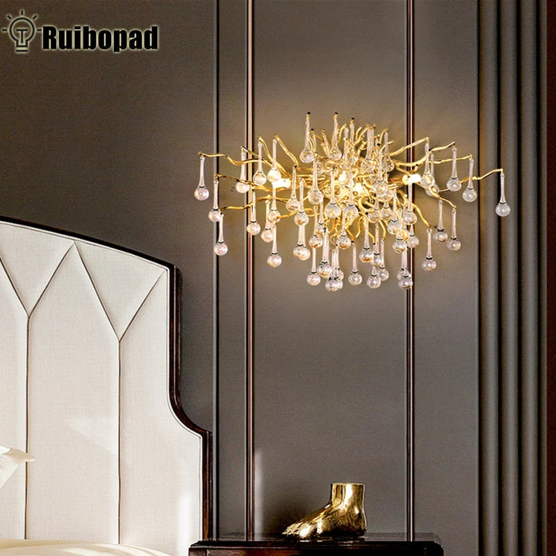 applique murale led dorée branches stylisées contemporaine élégante éclairage quotidien fixée mur 15 30m²