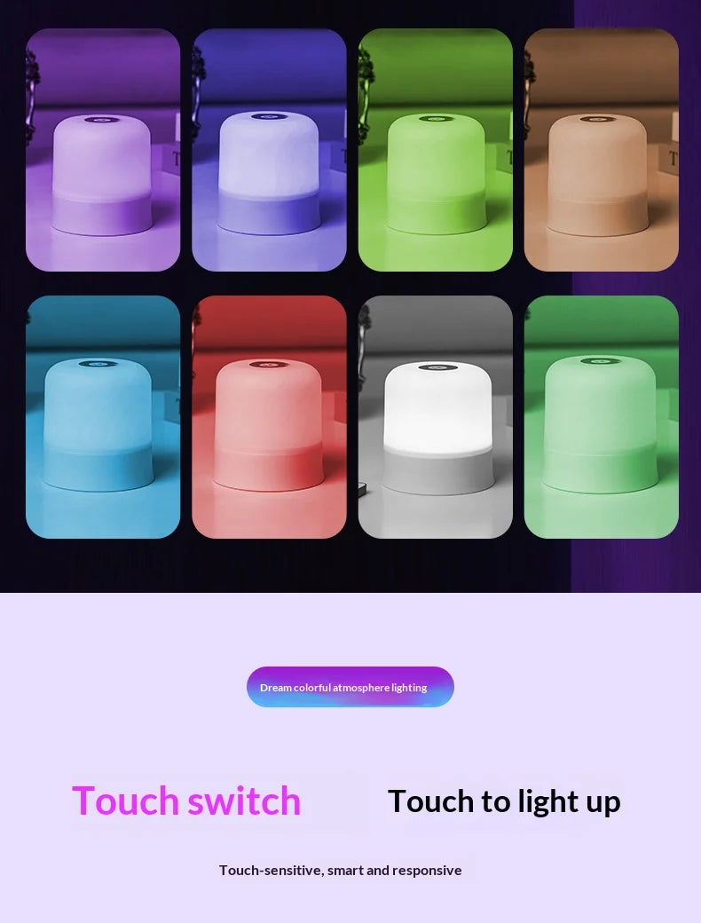 lampe table led tactile 16 couleurs rechargeable intensité variable lampe ambiance portable moderne blanc