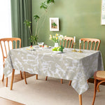 nappe table rectangulaire imperméable motif feuilles beige moderne polyester cuisine salon mariage extérieur