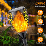lumière solaire décorative moderne flamme artificielle motifs floraux noir orange jauneextérieur patio allée