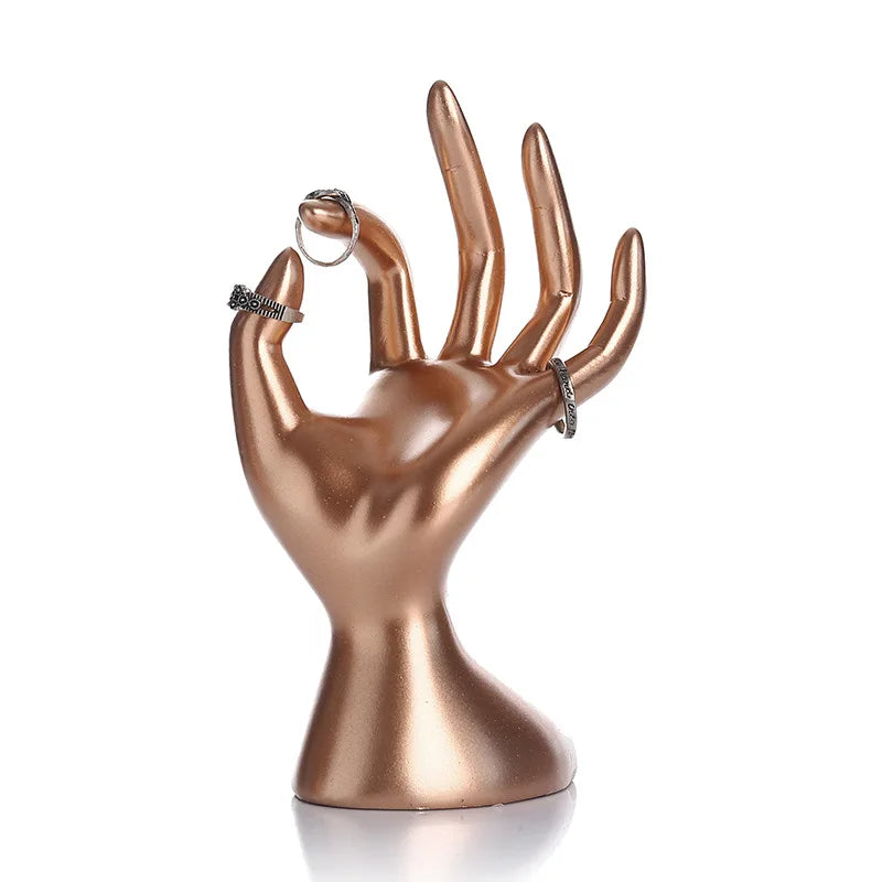 présentoir bijoux mannequin main résine support collier boucles oreilles bracelet bague décoration magasin blanc