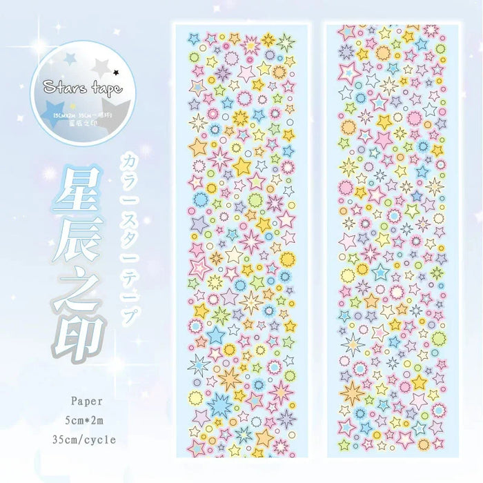 ruban decoratif multicolore etoiles coeurs cercles adhésif manuel diy collage enfants