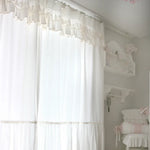 rideau dentelle blanc classique romantique fenêtre moderne erotique fronces