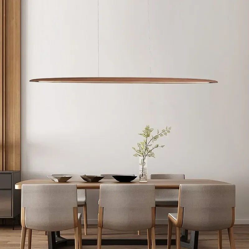 lampe suspendue bois marron clair moderne 120cm 150cm 180cm 200cm certification ul vde ccc