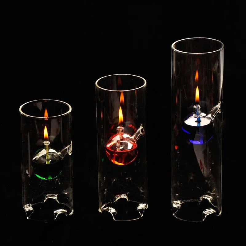 lampes huile verre transparent modernes vert rouge bleu différentes tailles festive decorationintérieur