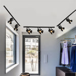 spot lumineux noir moderne tringle led éclairage industriel interrupteur bouton
