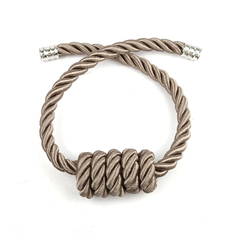corde rideaux moderne boucle magnétique beige noir argent facile decorationintérieur