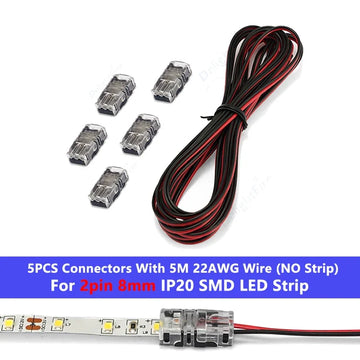 connecteurs câble led broches pièces extension 5m transparent noir 12v 24v smd rgb