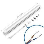 tube led blanc 50cm lisse moderne clips câbles blanc froid 5500k 7000k 15w 220v