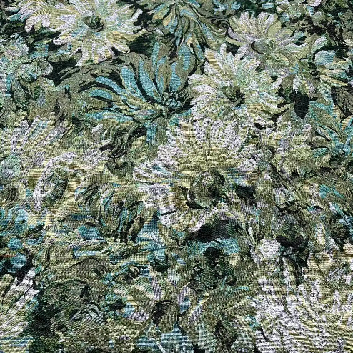 tissu chenille polyester opaque fleurs motifs peinture huile sofa coussin diyversible tablecloth nappe