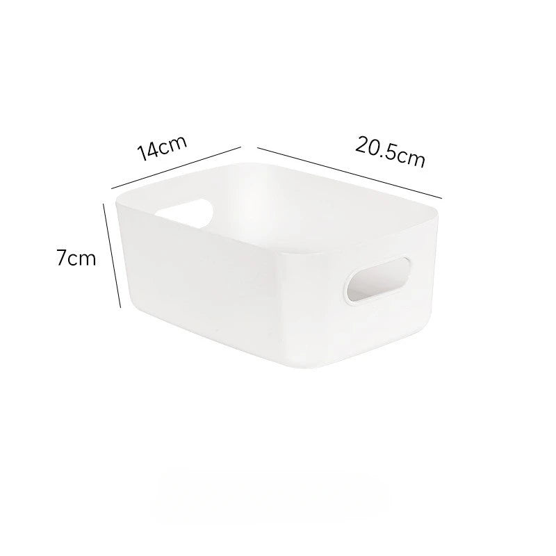 boîtes rangement moderne blanc beige plastique pe poignées produits toilette ustensiles cuisine minimaliste