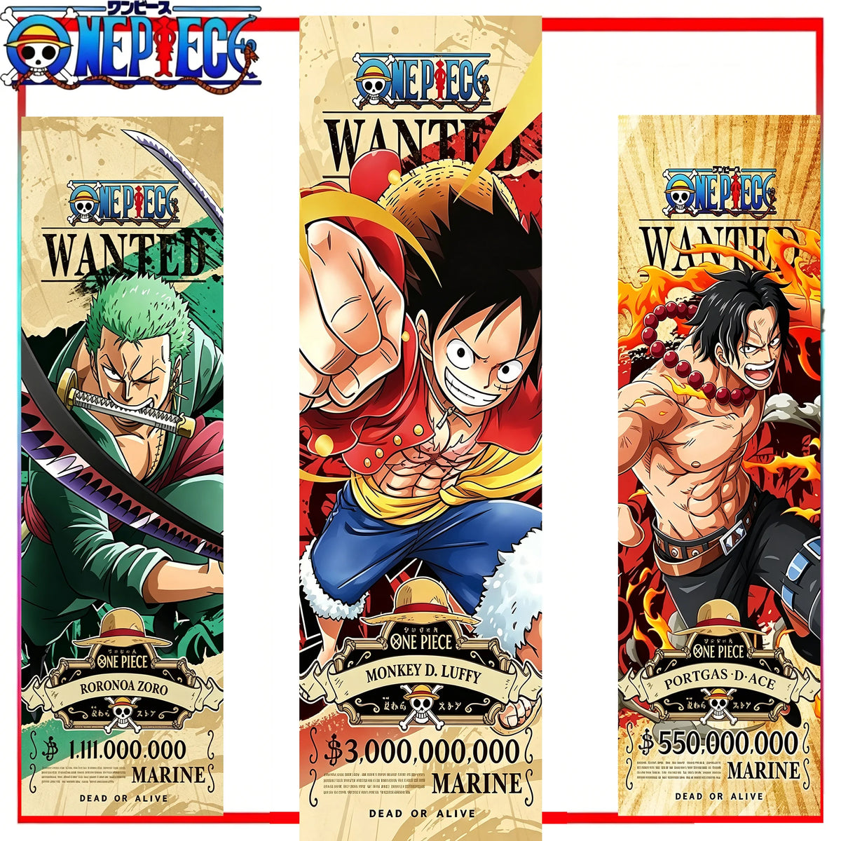 tapisserie murale longue one piece luffy affiche tissu anime chambre coucher décoration esthétique personnages