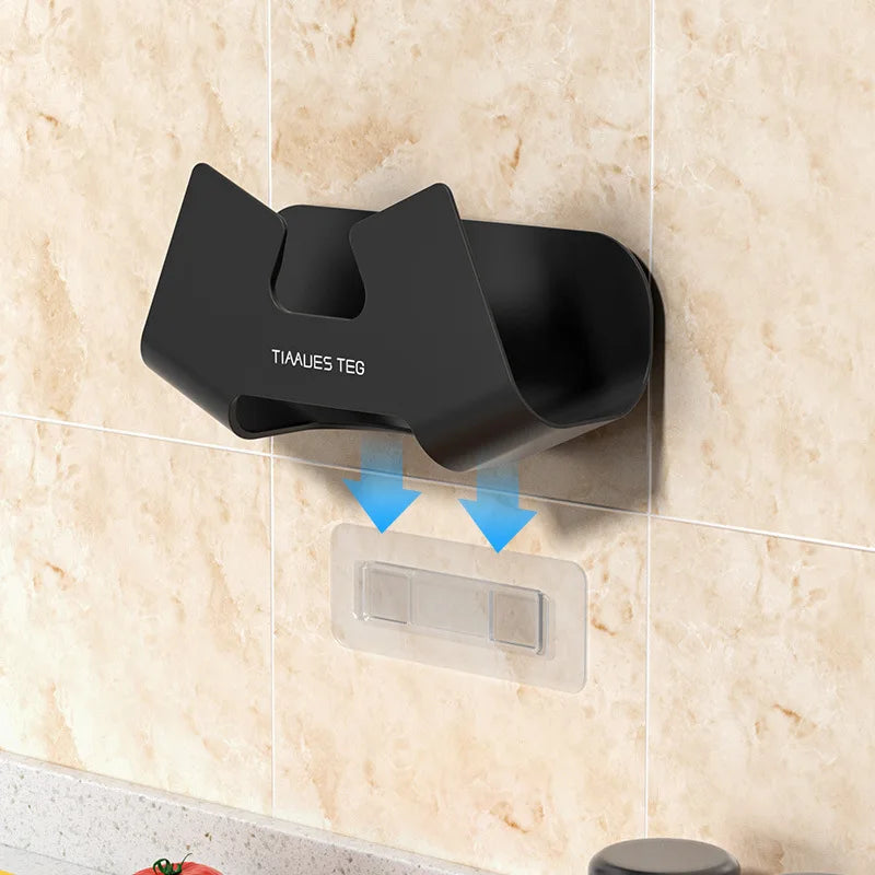 couvercle pot rangement mural porte plats adhésif transparent blanc noir minimaliste