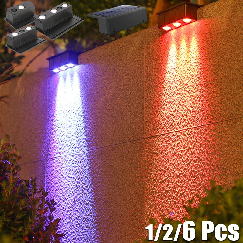 applique murale solaire extérieure lampe jardin led noire moderne étanche clôture mur extérieur
