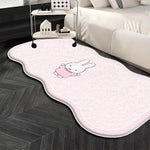 tapis kawaii miffy bleu blanc points visage lapin moderne 40x120cm 50x120cm absorbant eau resistant
