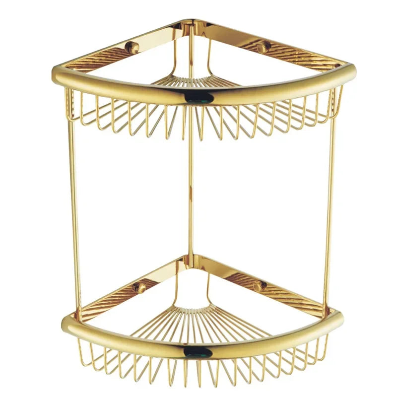panier d'angle salle bain or rose chrome fileté moderne vis fixation produits