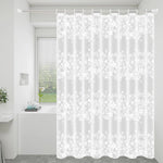 rideau douche fleurs blanches classique respectueux environnement 80x180cm