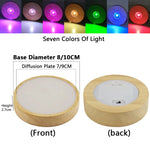 diffuseur lumineux circulaire bois naturel texture moderne bouton tactile base bois diffuseur plat led