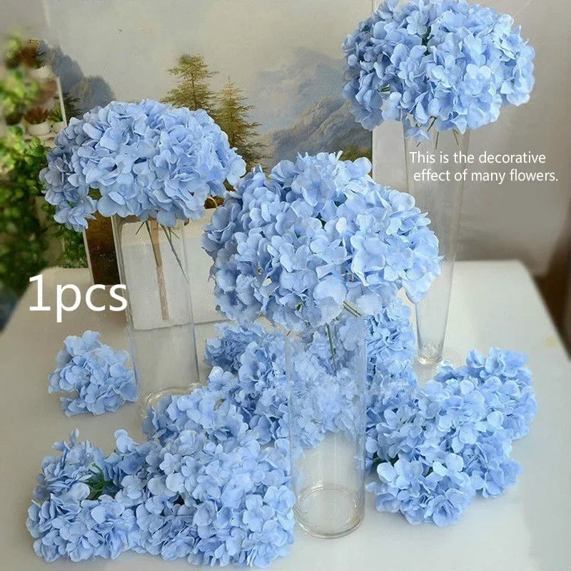 décoration florale artificielle hortensia soie bleu rose rouge violet blanc intérieur festive