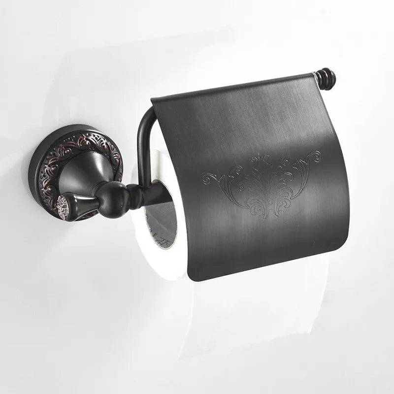 accessoires salle bain cuivre laiton noir classique brosse toilette porte serviettes papier hygiénique móc
