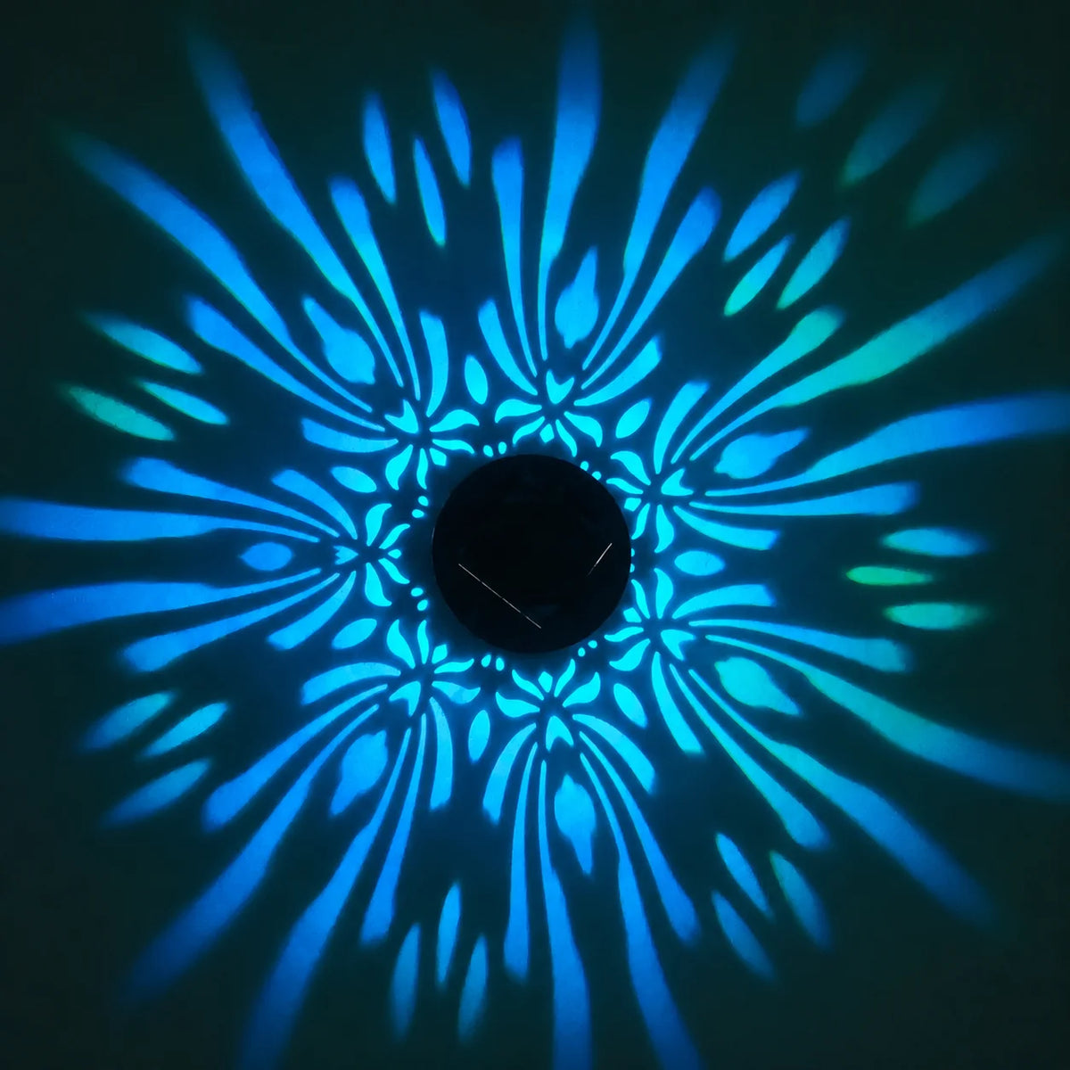 lampe solaire murale rgb mandala décoration florale patio extérieure automatique