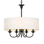 lustre bronze blanc texture tissée classique éclairage intérieur salon salle manger