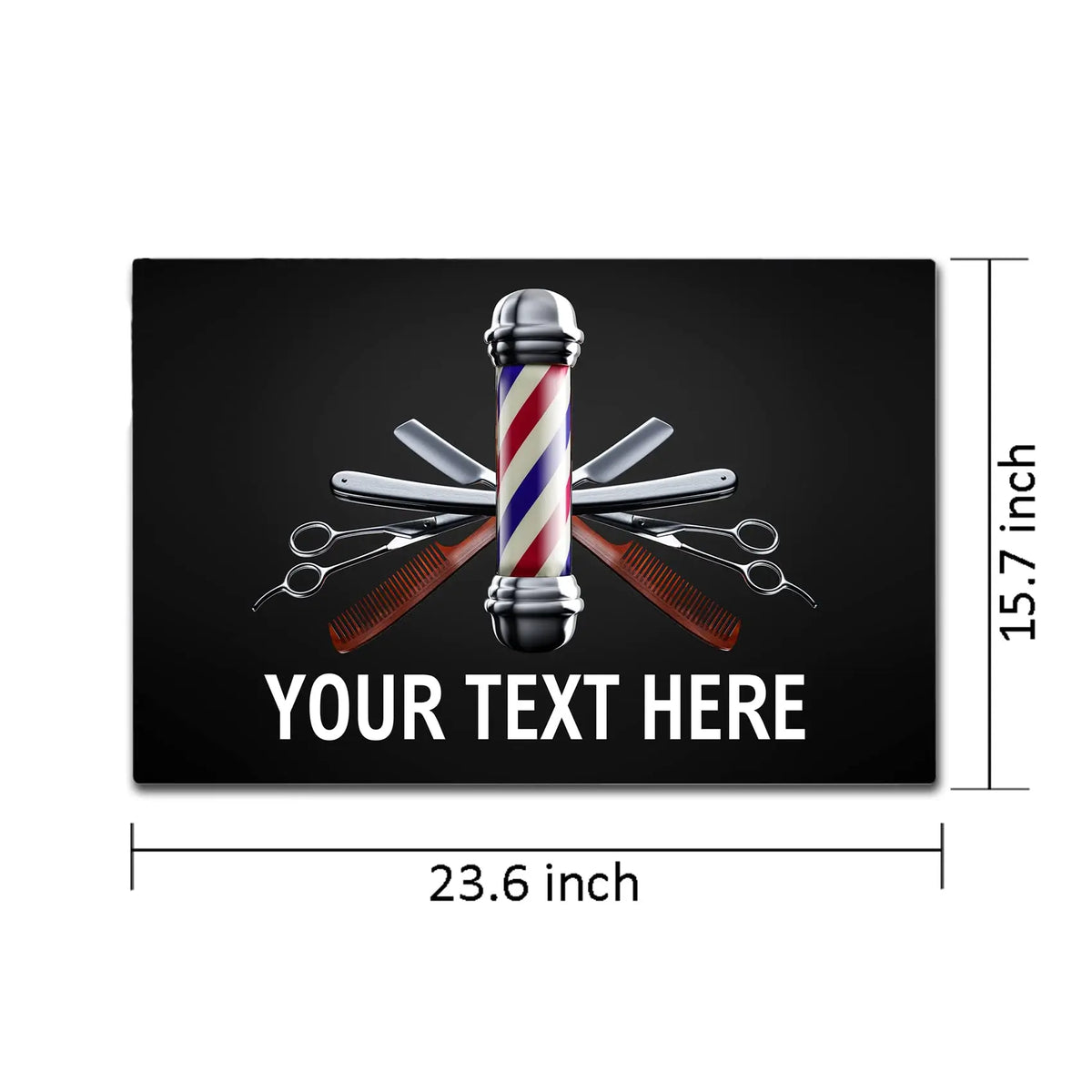 tapis sol antidérapant caoutchouc motif coiffeur ciseaux peignes noir moderneintérieurextérieur