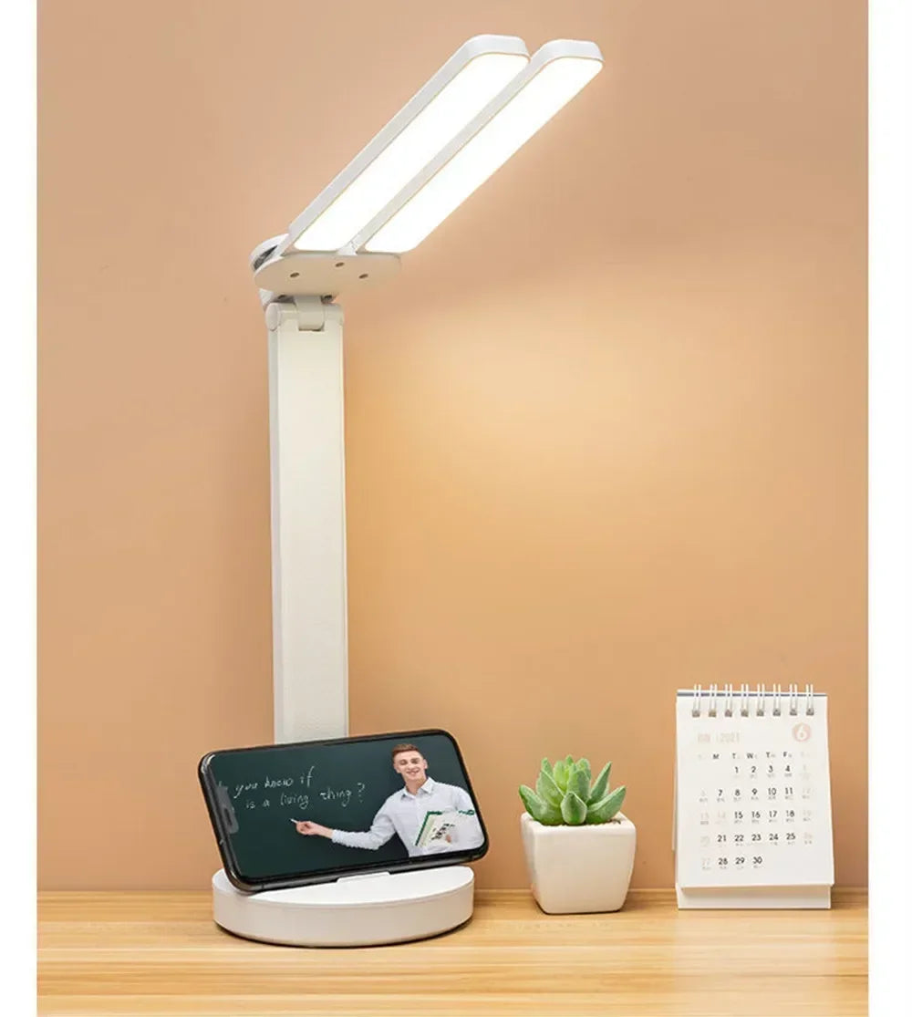 lampe led moderne affichage numérique porte stylos blanc