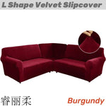 housse canapé d'angle velours noir moderne élastique lavable accueil places