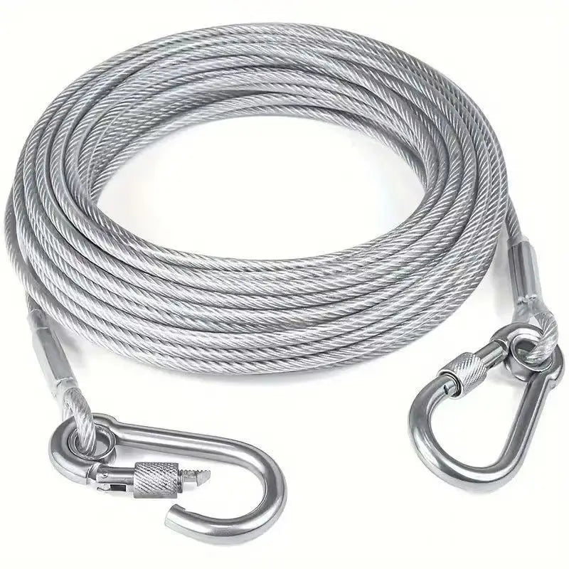 corde linge corde inoxydable résistante 10m 5m 2m balcon moderne argente boucles sécurité