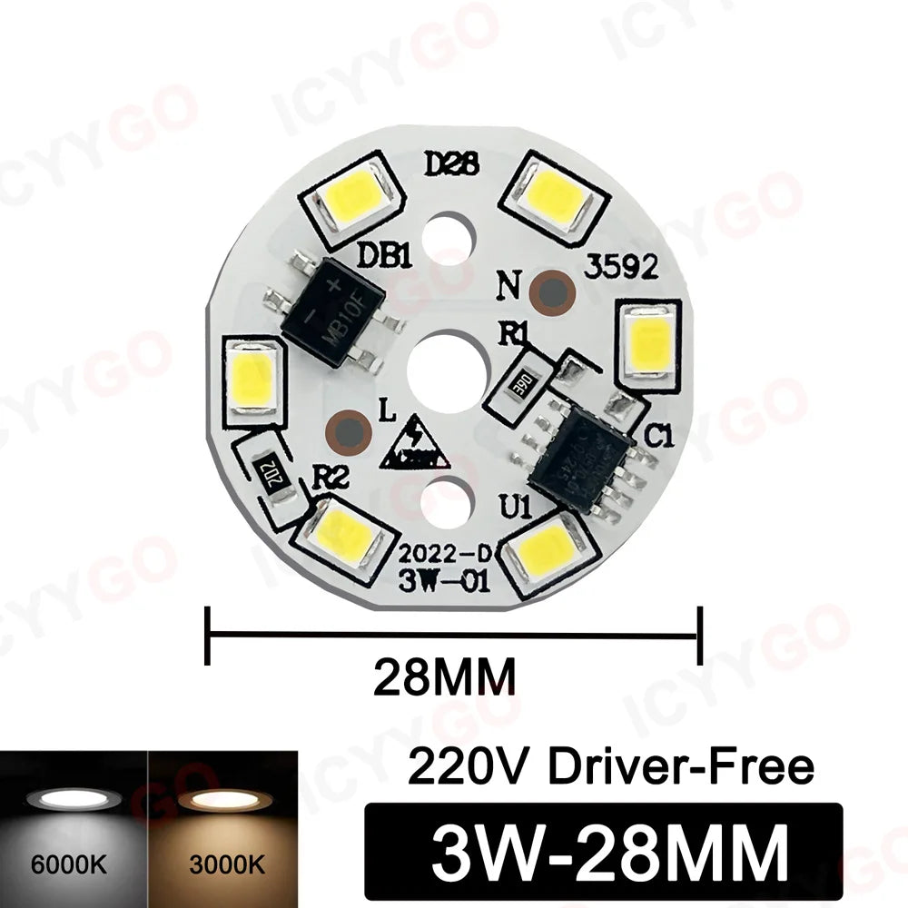 plaque led circulaire diodes smd 2835 3w 5w 7w 9w 12w blanc moderne technologie