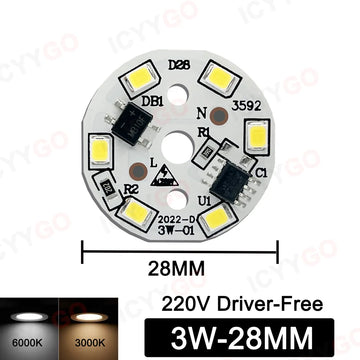 plaque led ronde blanche carrés jaunes puce smd 2835 éclairage intérieur spot encastrable