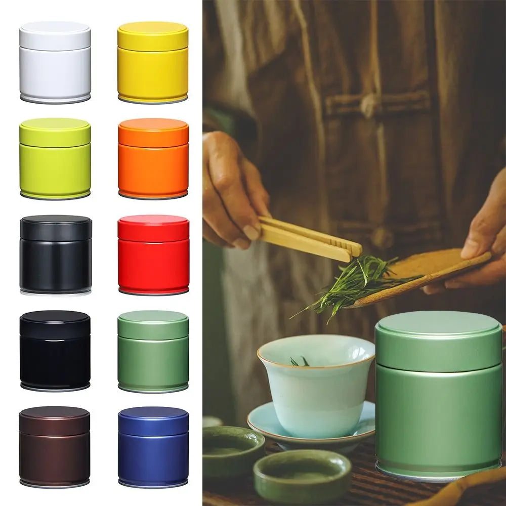 boîtes thé rondes modernes couleurs blanc rouge orange minimaliste résistantes humidité maison voyages