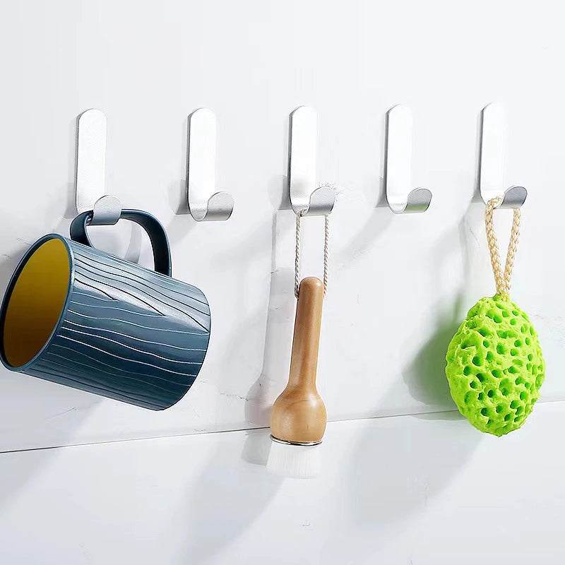 crochet mural adhésif acier inoxydable noir gris moderne minimaliste sac main brosse bain gant