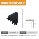 rail led magnétique noir mètres connecteurs d'angle clips fixation moderne
