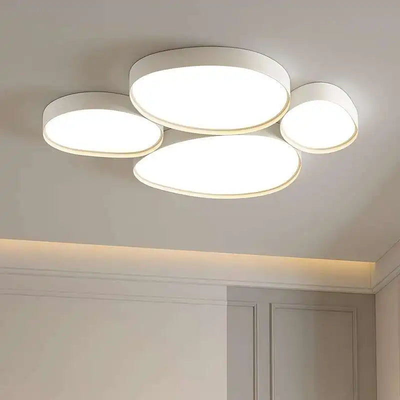 plafonnier led moderne minimaliste acrylique blanc fixation circulaire ovale éclairage quotidien contemporain