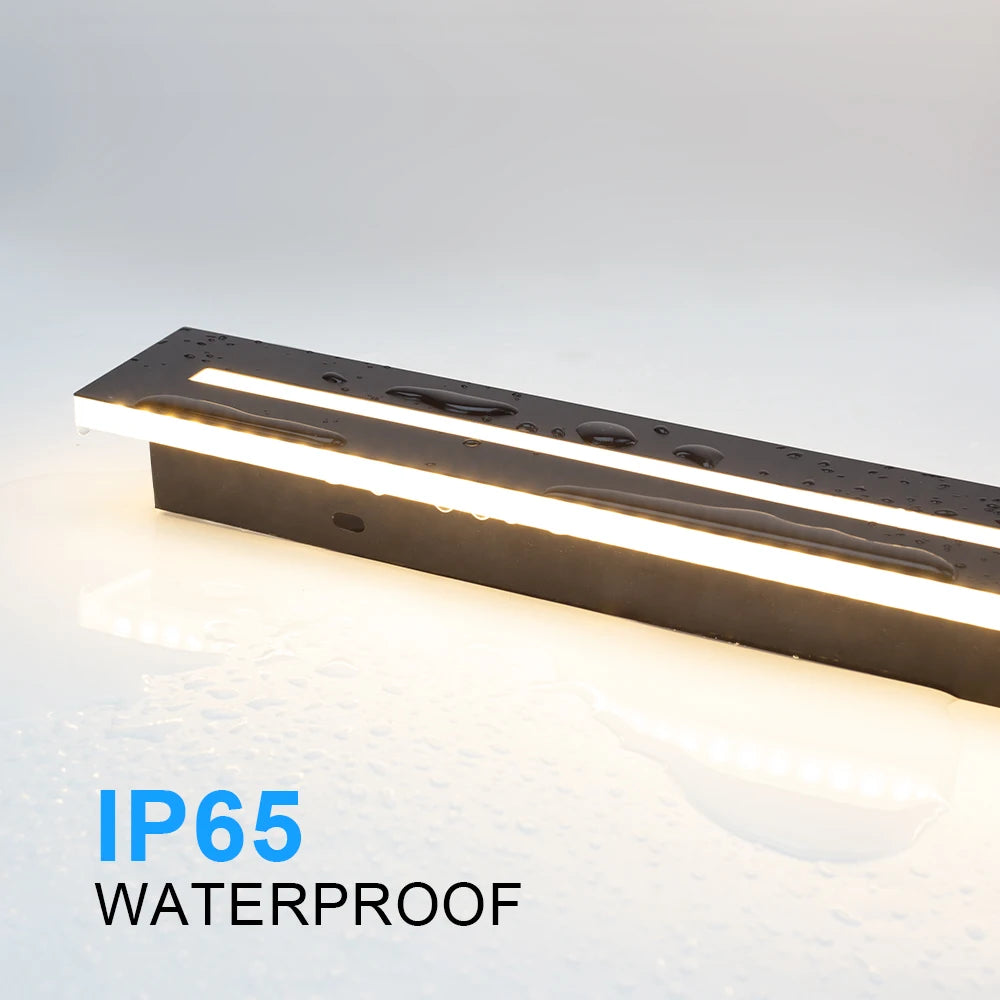 applique murale led moderne étanche ip65 noir hydrofuge ac85265v chromé