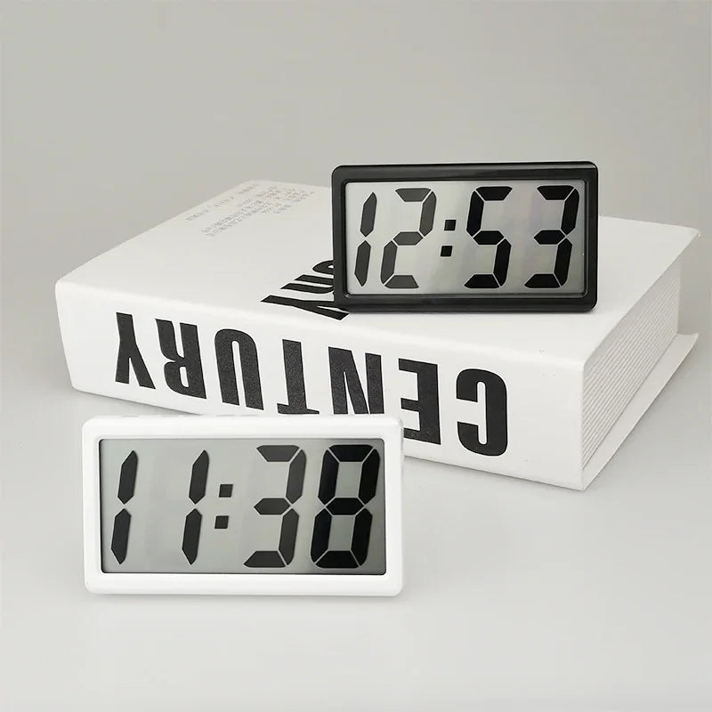 horloge numérique moderne minimaliste blanc noir affichage led piles ag10 incluses