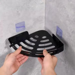 étagère salle bain adhésive noire moderne support rangement triangle porte savon panier douche étanche