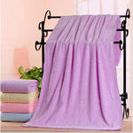 serviette bain ours animaux polyester coton violet jaune rose bleu doux confortable opacité dobby